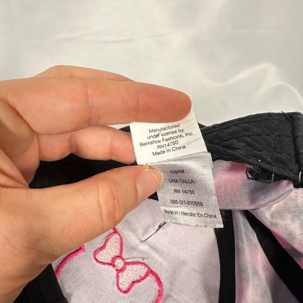 Disney Minnie Mouse Tie Dye Baseball Cap Adjustable Strap OS Pink Black Vacation